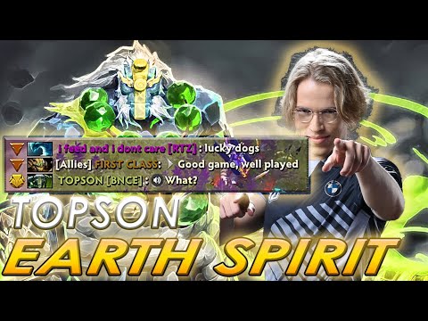 MID EARTH SPIRIT BY YOURS TRULLY: TOPSON! FULL GAMEPLAY. Dota 2 PRo Gameplay Highlights