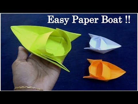 How To make An Easy Paper Boat !! Origami Speed Boat Tutorial ~ Step By Step