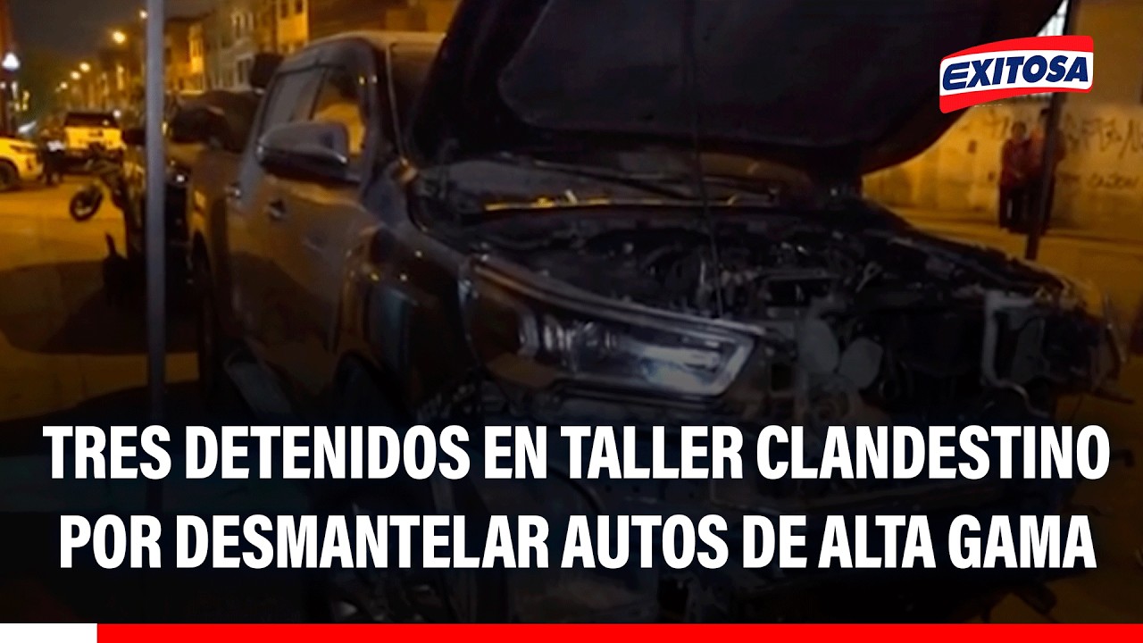 🔴🔵 Tres detenidos en taller clandestino por desmantelar autos de alta gama
