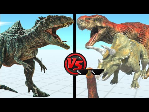 TOURNAMENT - JWD GIGANOTOSAURUS VS ALL DINOS   ANIMAL REVOLT BATTLE SIMULATOR