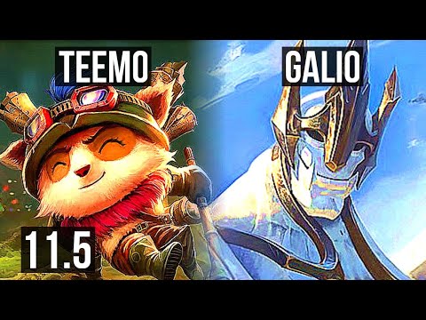 TEEMO vs GALIO (MID) | 1700+ games, 1.8M mastery, 6/3/15 | KR Master | v11.5