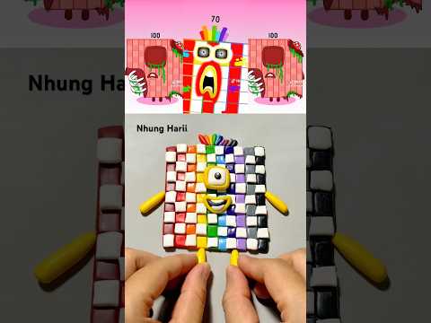 Numberblocks 70? No, I made Sprunki Numberblocks 100 with clay 🤩🤩🤩 #sprunki #numberblocks #clay