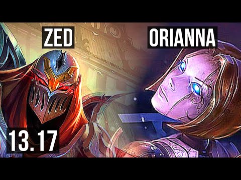 ZED vs ORIANNA (MID) | 11/0/2, Legendary, 900+ games, 1.0M mastery | KR Master | 13.17