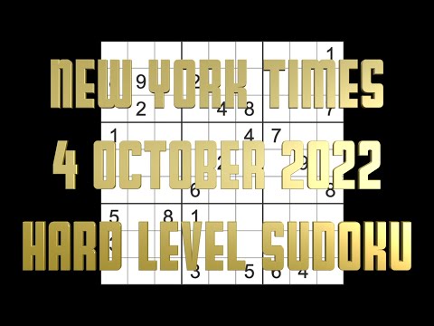 Sudoku solution – New York Times sudoku 4 October 2022 Hard level