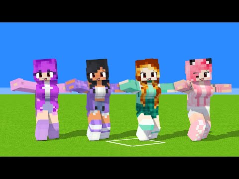 SHUFFLE DANCE YAYA ARIGATO APHMAU, ZOEY, KC AND KIM - MINECRAFT ANIMATION #shorts