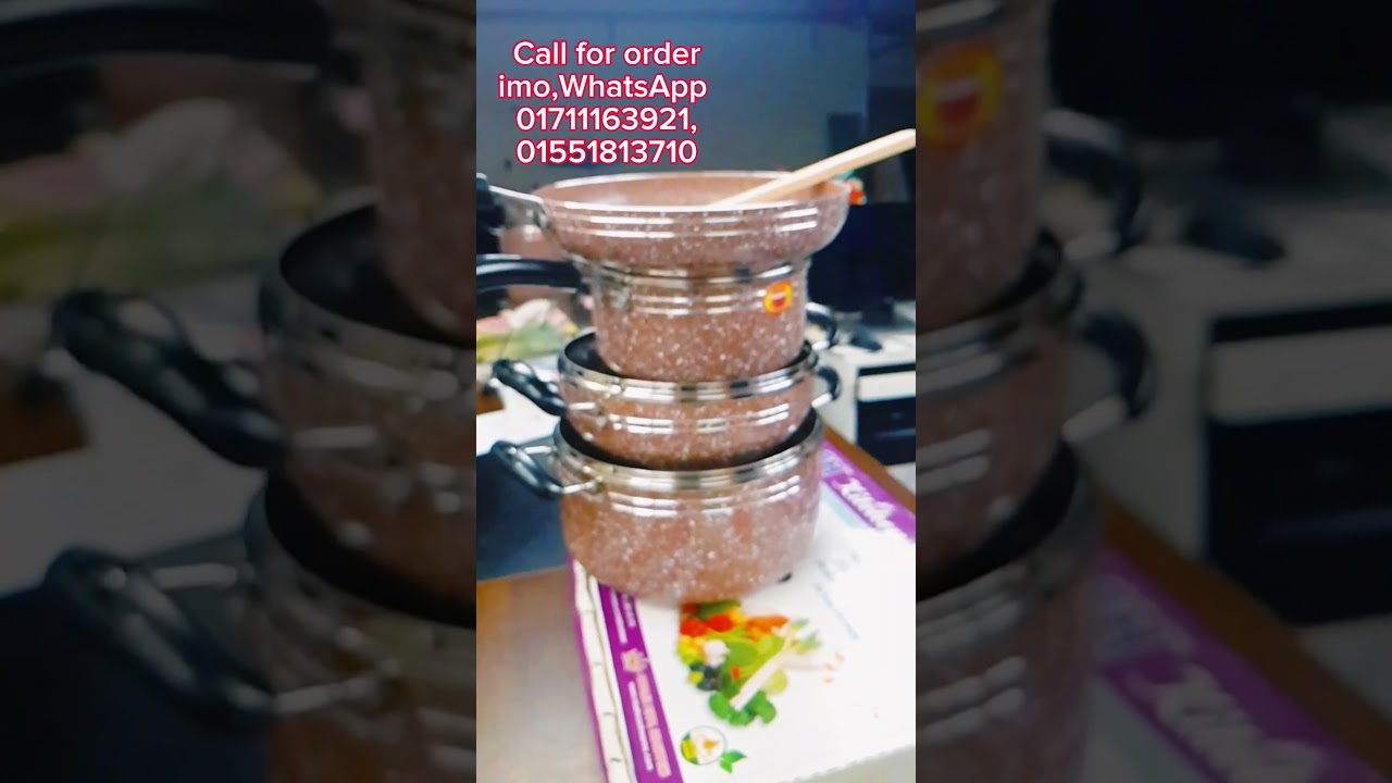 7 Pcs Marble Cookware Set, Induction Button ....