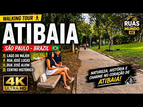 ATIBAIA em 4K 🇧🇷 Caminhando Pelo Centro Histórico + Lago do Major!