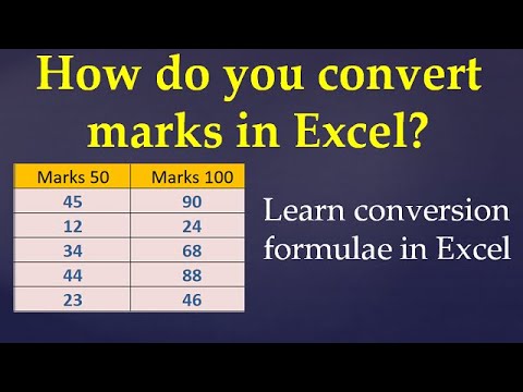 Part of a video titled How do you convert marks in Excel?,#46 - YouTube