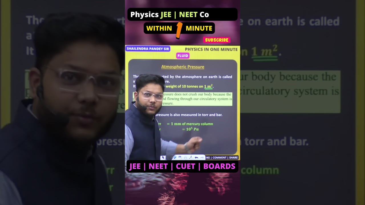 ATMOSPHERIC PRESSURE | PHYSICS CLASS 11