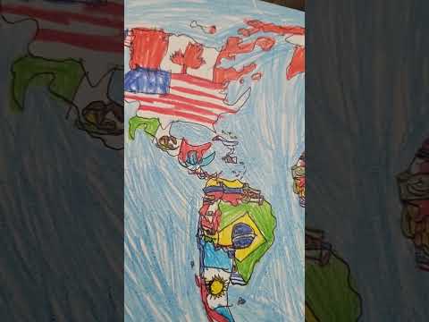 All 7 continents - country with their flag