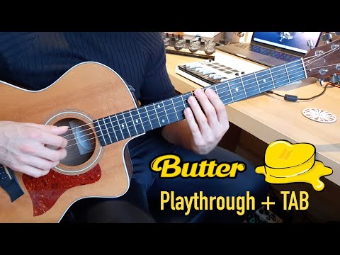 Playing My New Guitar [Butter - BTS] - (Slow + TABS)