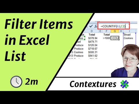Excel Advanced Filter Items in a List