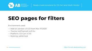 Update of SEO pages for filters add-on v.7.4.0 for CS-Cart and Multivendor