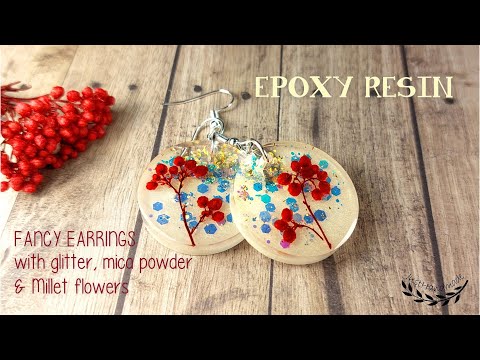 JustHandmade ~ Fancy epoxy resin jewelry - tutorial / mica powder, glitter & dried flowers