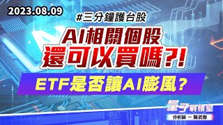 【量子戰情室】#陳武傑 0809 #三分鐘護台股 AI相關個股還可以買嗎?!ETF是否讓AI膨風?! (圖)