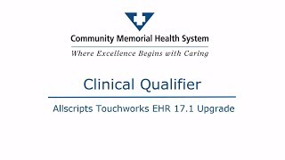 Allscripts EHR 17.1-  Clinical Qualifier