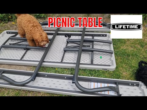 Lifetime Rectangular 6 Person Picnic Table Folding 6-Foot Grey