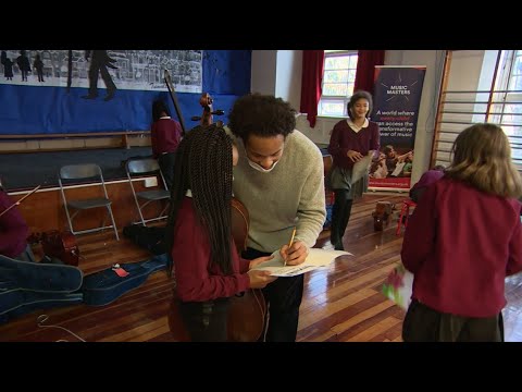 Sheku Kanneh-Mason at Jessop Primary School (BBC London, January 2022)