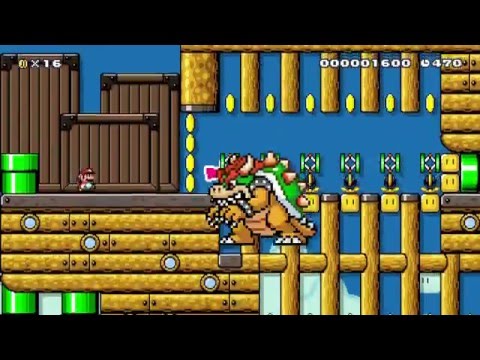 Defeat Bowser with Munchers?! by Matt - Super Mario Maker - No Commentary 1AF
