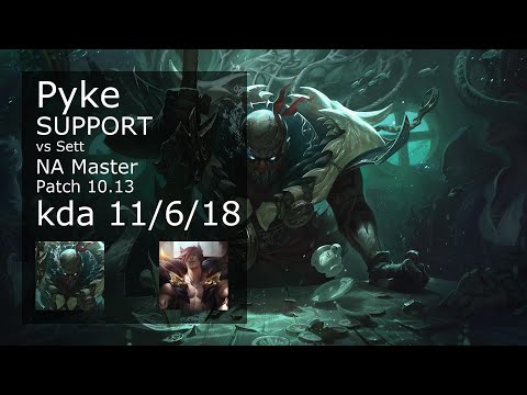 Pyke Support vs Sett - NA Master 11/6/18 Patch 10.13 Gameplay