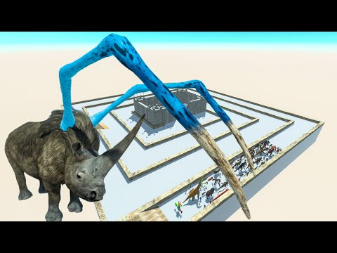 Escape From Alien Woolly Rhino - Zig Zag Course | Animal Revolt Battle Simulator