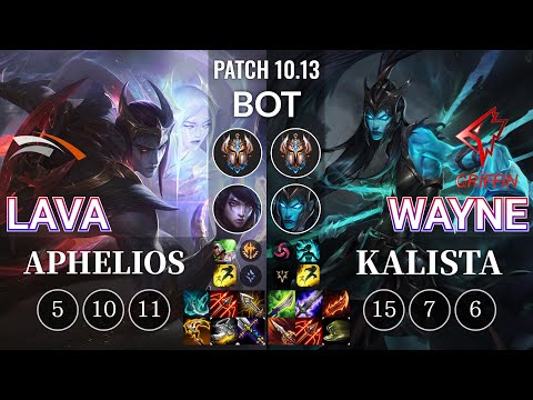 HLE Lava Aphelios vs GRF Wayne Kalista Bot - KR Patch 10.13