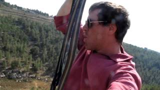 Down the mountain zip-line! between two hills in the Deer-land farm next to Jerusalem.