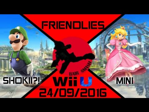 Bair Smash 6 Friendlies- BS// Shokii?! (Luigi) Vs. Mini (Zero Suit Samus, Peach)  - Smash Wii U