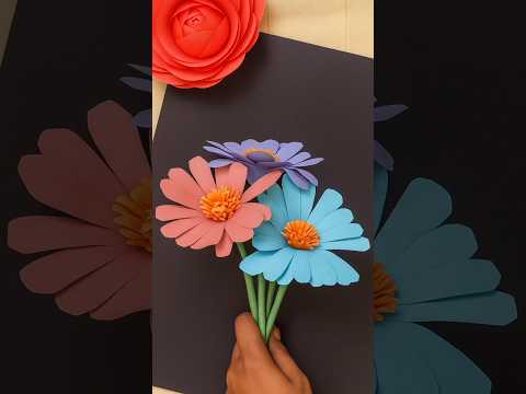 DIY paper daisy flower making | #shorts #craftideas #papercrafts #daisy