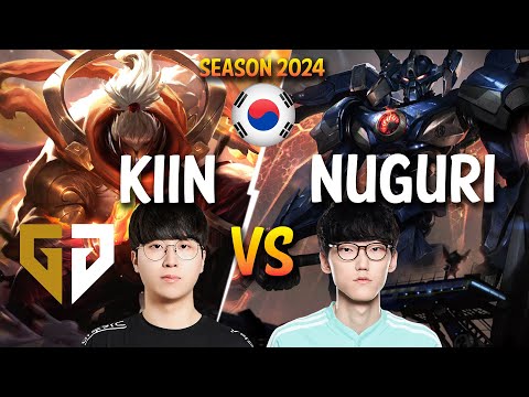 GEN Kiin vs Nuguri - Kiin JAX vs Nuguri AATROX Top - Patch 14.3 KR Ranked | lolrec