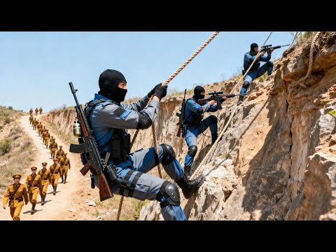 Guerrilla masters scale cliffs for a surprise raid, wiping out the entire company of Japanese!