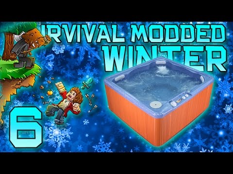 Minecraft: Modded Winter Survival Let's Play w/Mitch! Ep. 6 - SUPER HOT TUB!