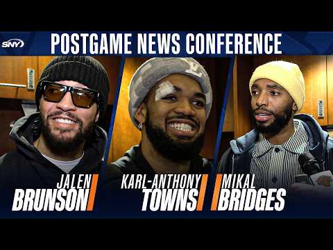 Jalen Brunson, Karl-Anthony Towns and Mikal Bridges on Knicks double OT win vs. Nuggets