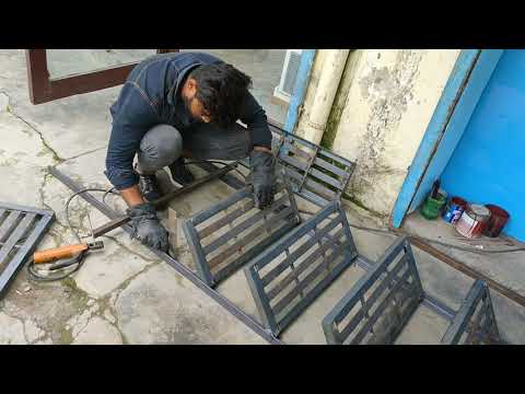 How to installation metal stair. लोहे की सीढ़ी कैसे बनाए outdoor iron staircase #stair #metal