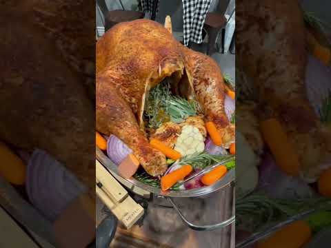 Brined turkey cook