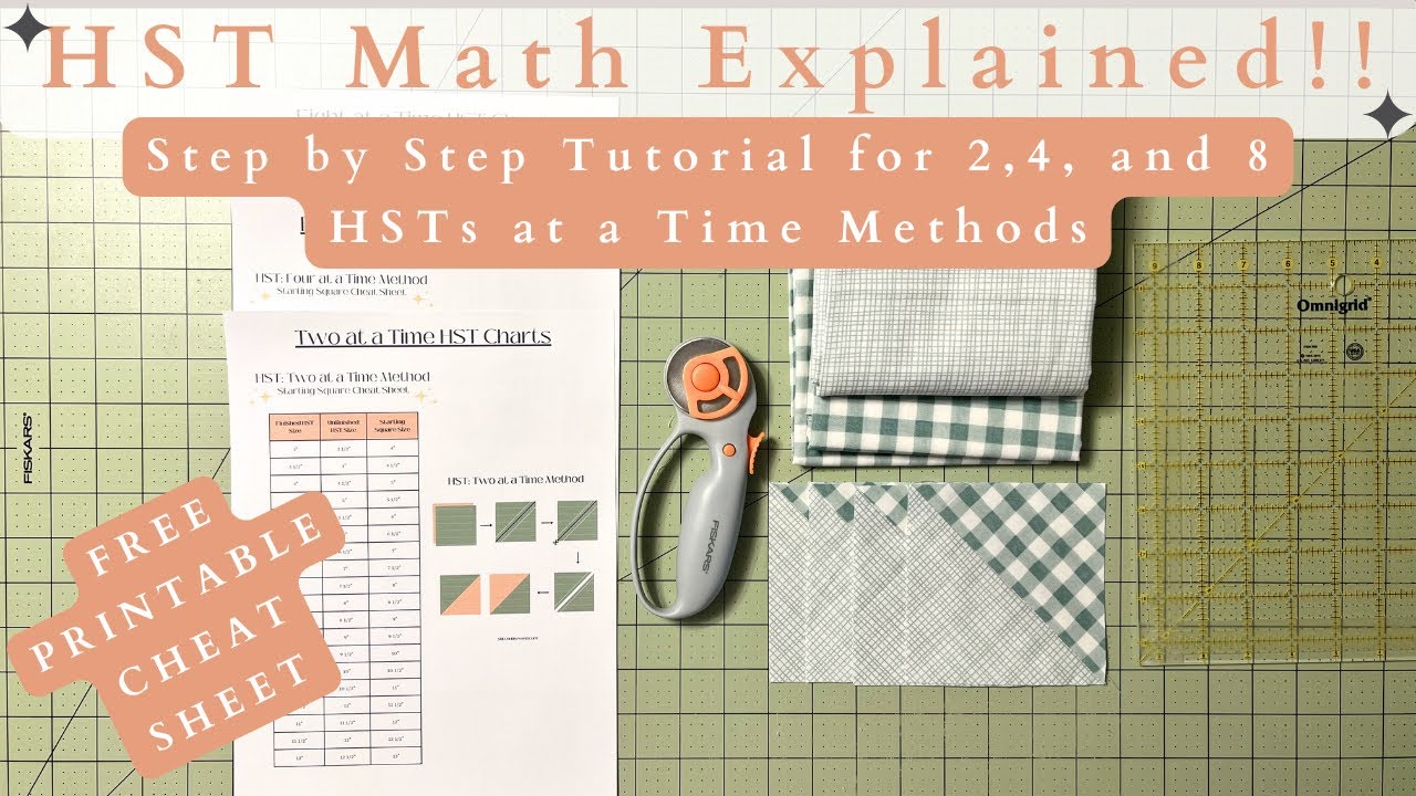 How To Make Half Square Triangles 3 Ways! PLUS Free Printable HST Cheat Sheet!!! | Quilting Tutorial