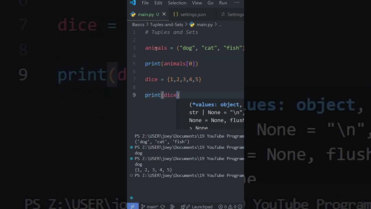 Python Basics: TUPLES & SETS in Under a Minute! 🔗