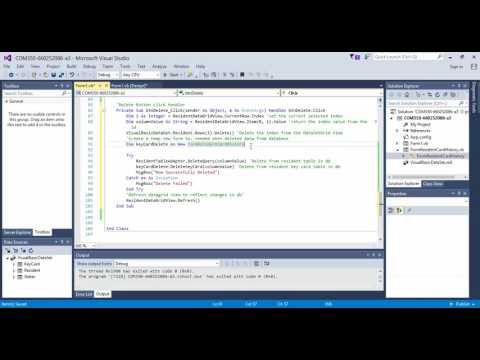 20 Visual Basic 2015 Code The Delete Button Click Handler