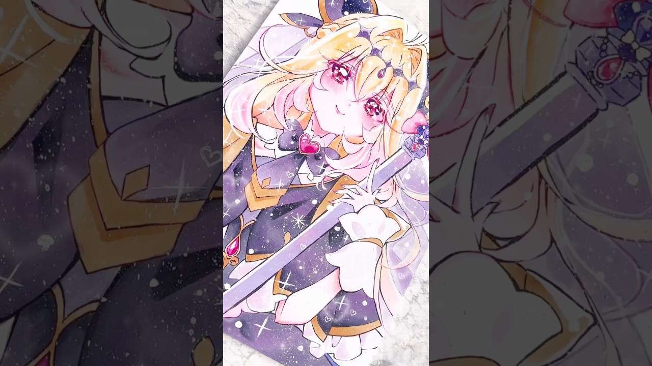 キュアアルカナ・シャドウちゃん描きました🍨💜#名探偵プリキュア #キュアアルカナシャドウ #イラスト #模写 #precure #drawing