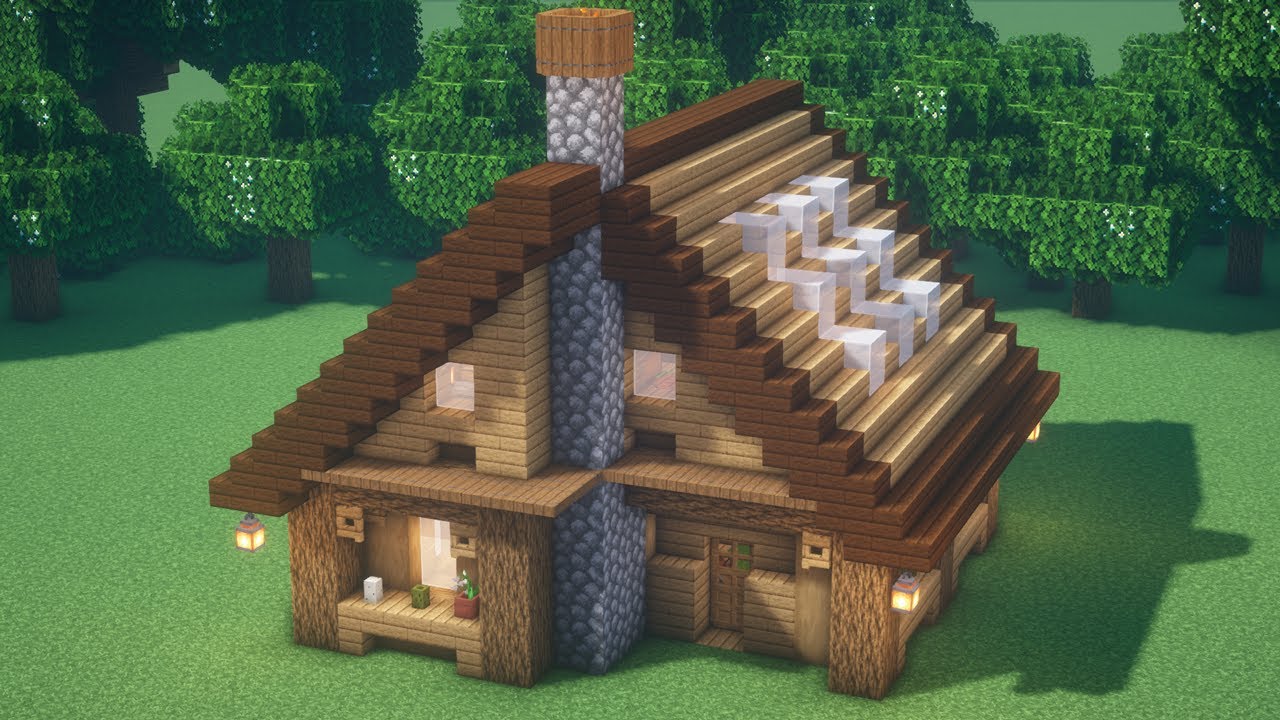 Minecraft: How To Build a Oak Wooden Survival House - Minecraft Builders