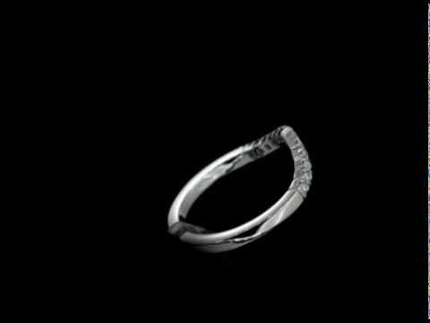 Castle set diamond wishbone wedding ring set in platinum