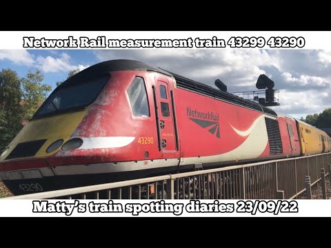 Matty’s train spotting diaries 23/09/22 Network Rail Measurement train Newton Abbot 43299 43290 UK