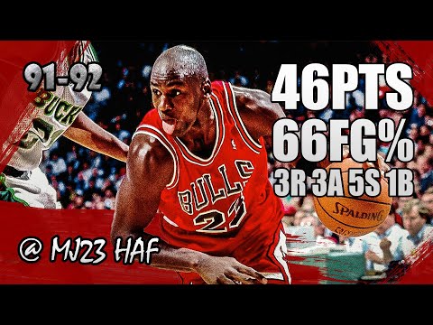 Michael Jordan Highlights vs Bucks (1991.11.02) - 46pts! Slaughtering Everyone with Efficiency!