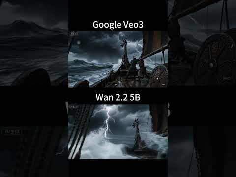 Compare Wan 2.2 with Google Veo 3 - image to video #wan2 #veo3 #aivideo #wan22