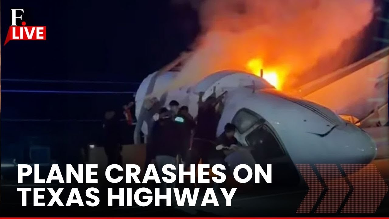 LIVE: Plane Crashes Onto Texas Highway, Onlookers Break Cockpit to Rescue Survivors