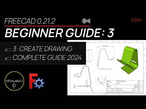 👨‍🎓 FreeCAD For Beginners 2024: 3 - FreeCAD TechDraw Tutorial - FreeCAD Drawing