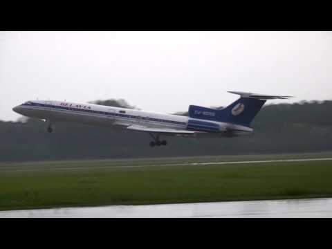 Belavia Tupolev Tu-154M takes off from Hannover Airport