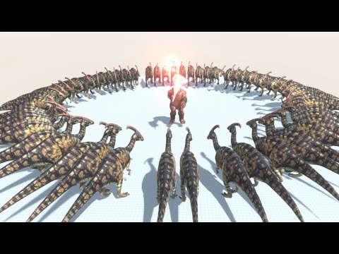 Every Unit surrounded by PARASAUROLOPHUS - Animal Revolt Battle Simulator