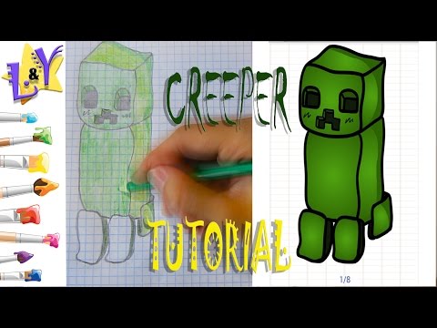Как нарисовать Крипера Майнкрафт Пошаговый урок How to draw Creeper Minecraft