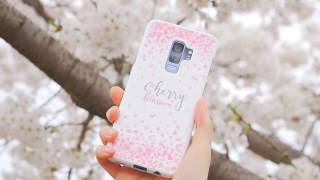 Ringke Design Slim Samsung Galaxy S9 Cherry Blossom Peach Pink Hoesjes